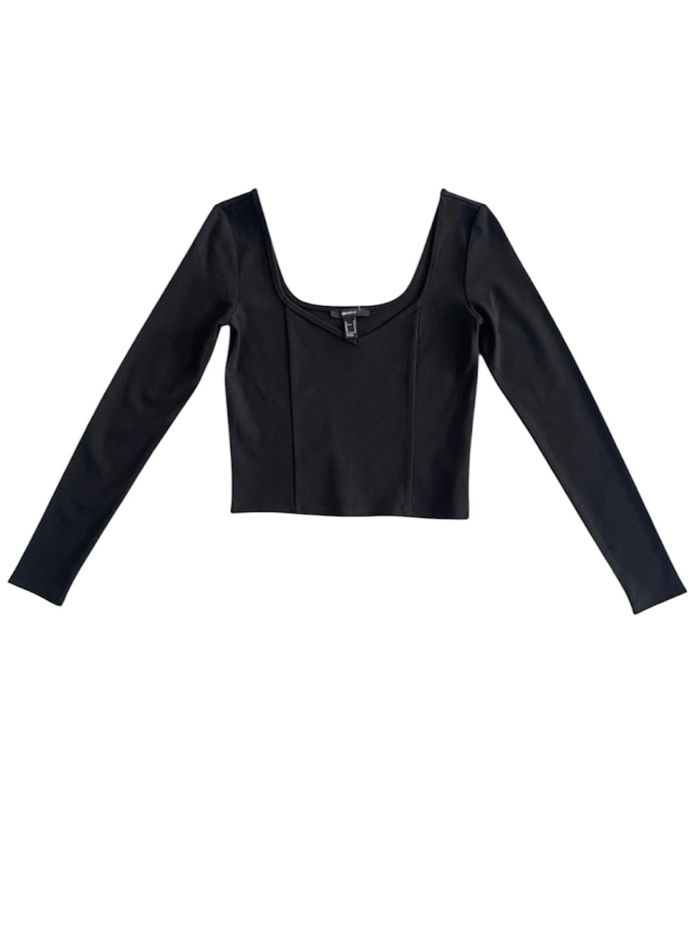 NEW Forever 21 long sleeve black crop top - medium